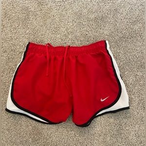 Red nike shorts